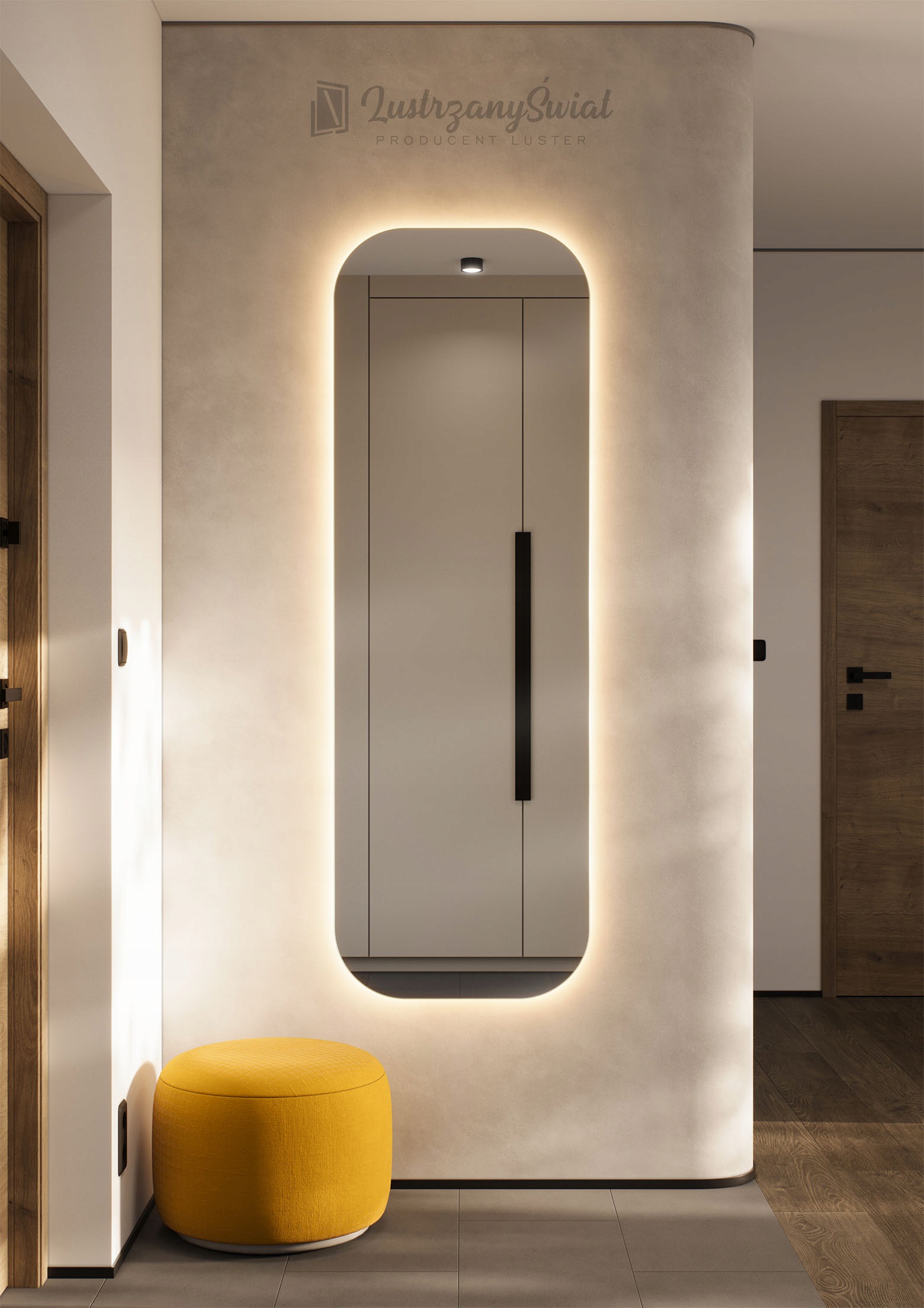 Lustro Led Estelle podświetlane zaokrąglone 40x150cm