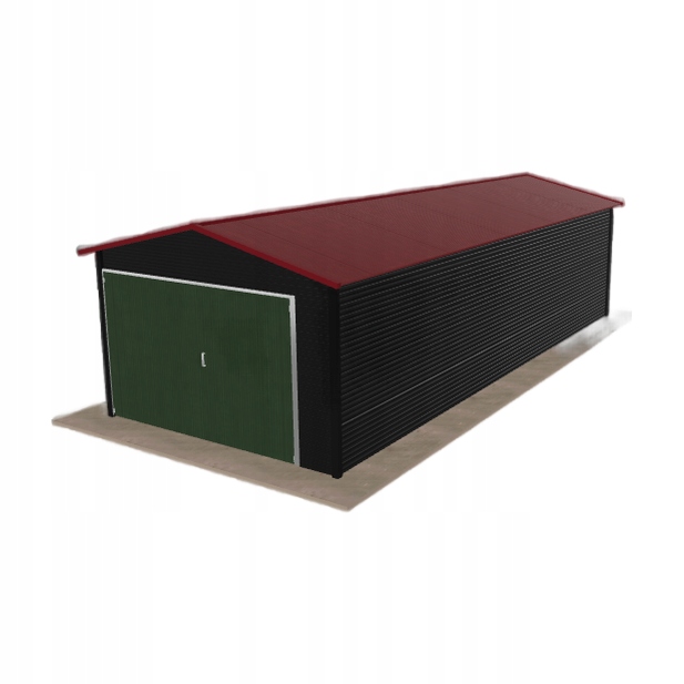 Plechová garáž 3.5 x 8.5 m jednopolohová, dvoupolohová, černá