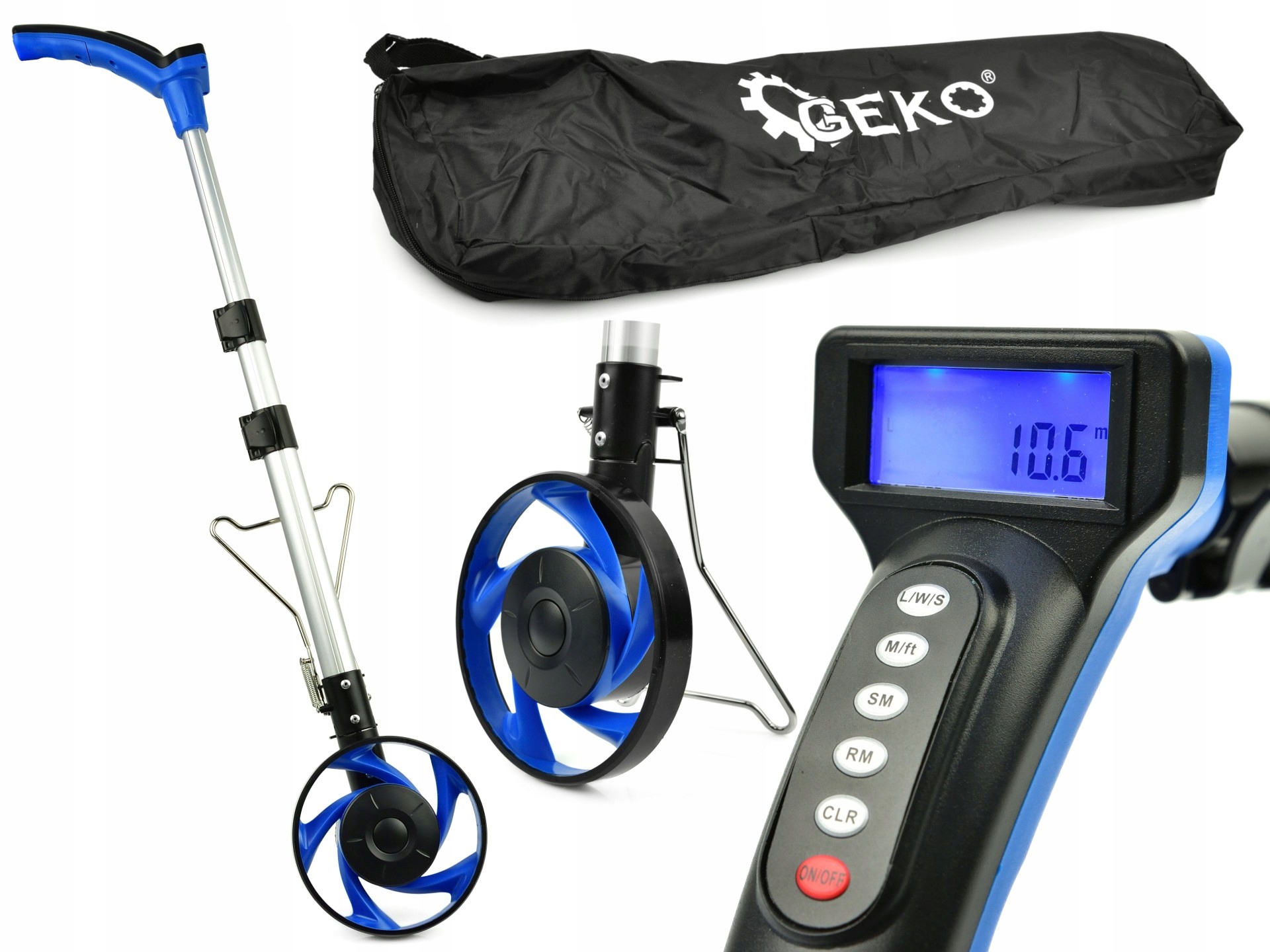 GEKO KOŁO MIERNICZE KÓŁKO POMIAROWE DROGOMIERZ LICZNIK LCD 0,1M-10KM G15150 Marka Geko