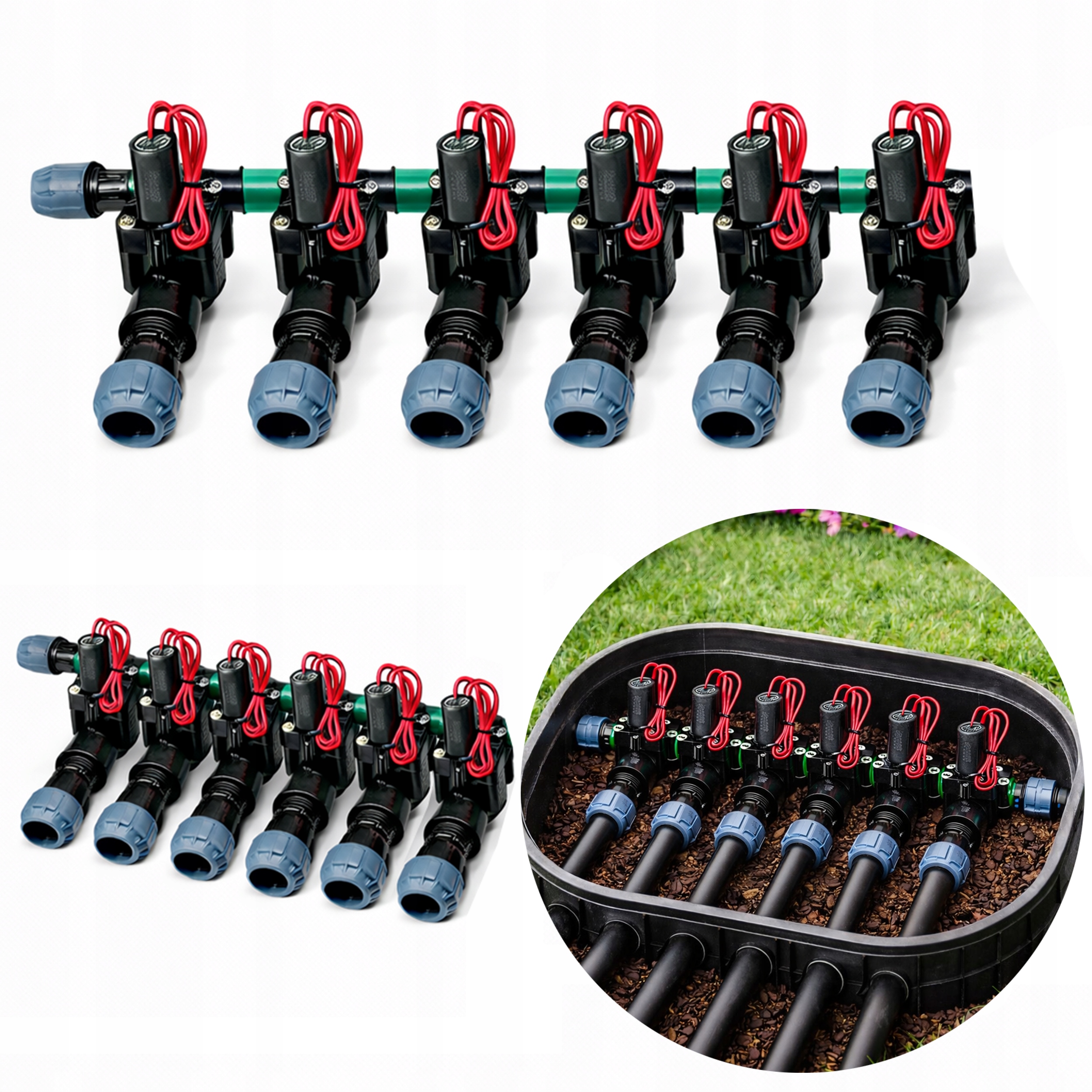 Kolektor Rozdělovač 6 sekcí Hunter Pgv 100 na trubku Pe 25 mm Zavlažování