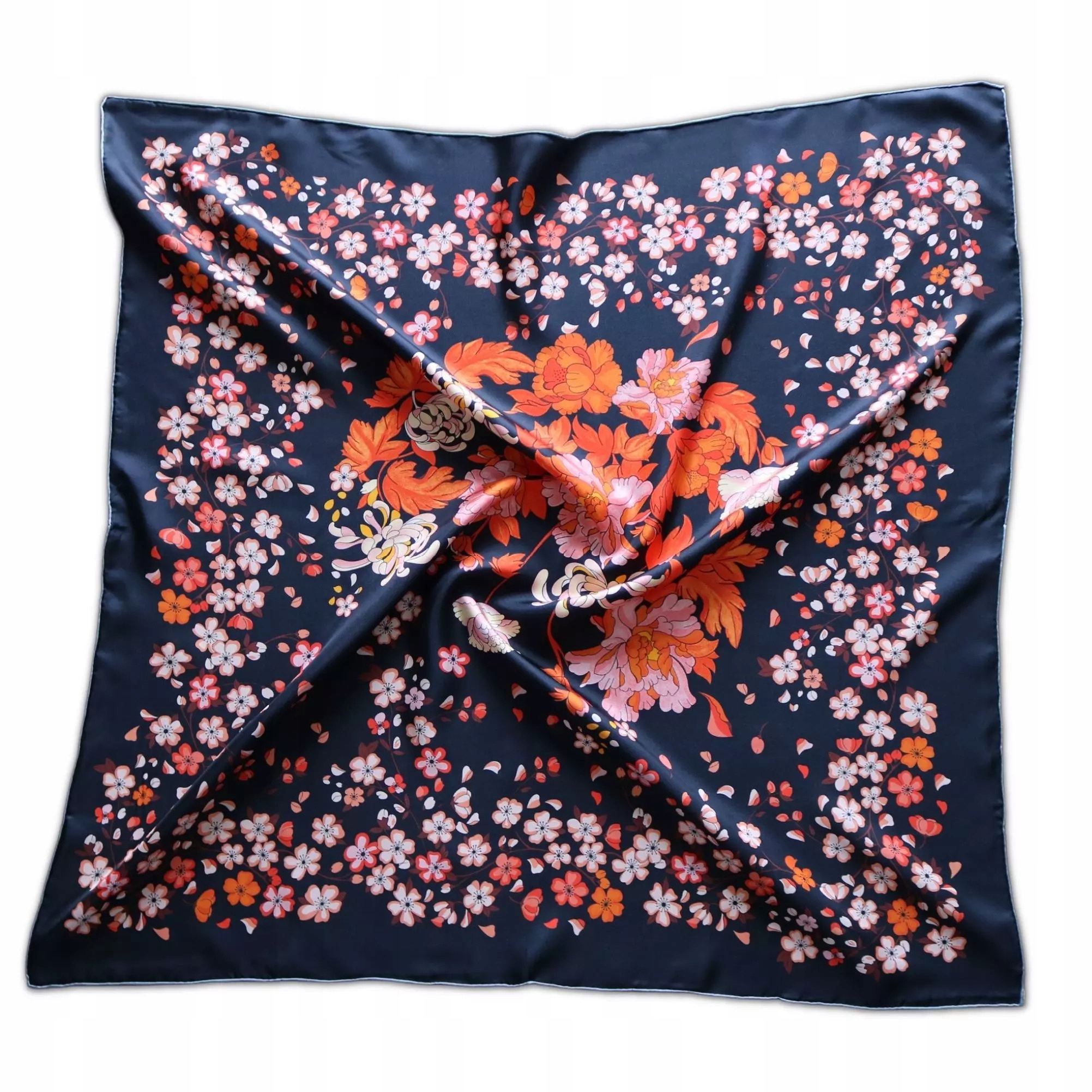 Klara Šátek Hedvábný 90x90 100% Hedvábí Moruše Šátek Vzor 016