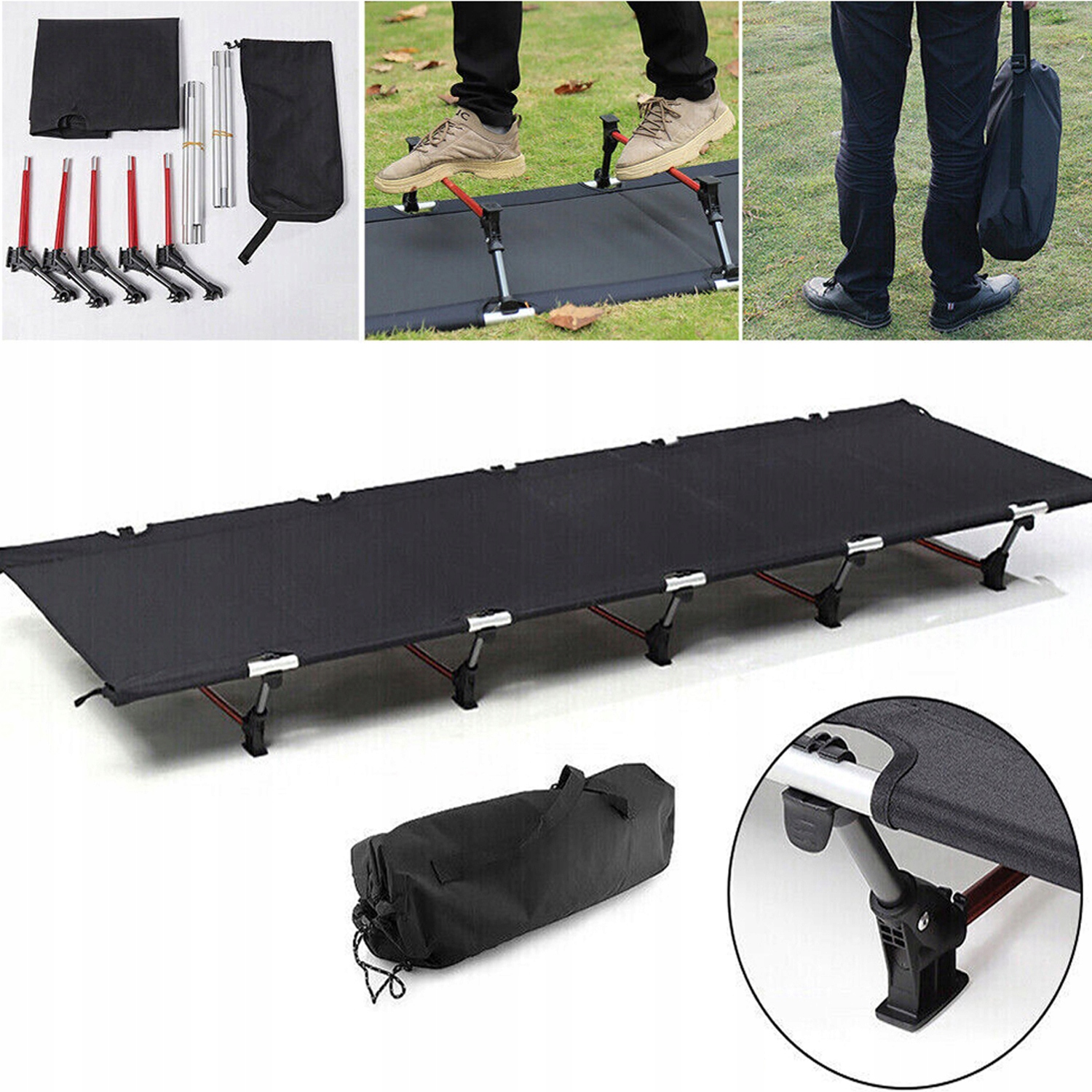 Hliníková turistická postel Lightweight Foldable pro pláže a procházky
