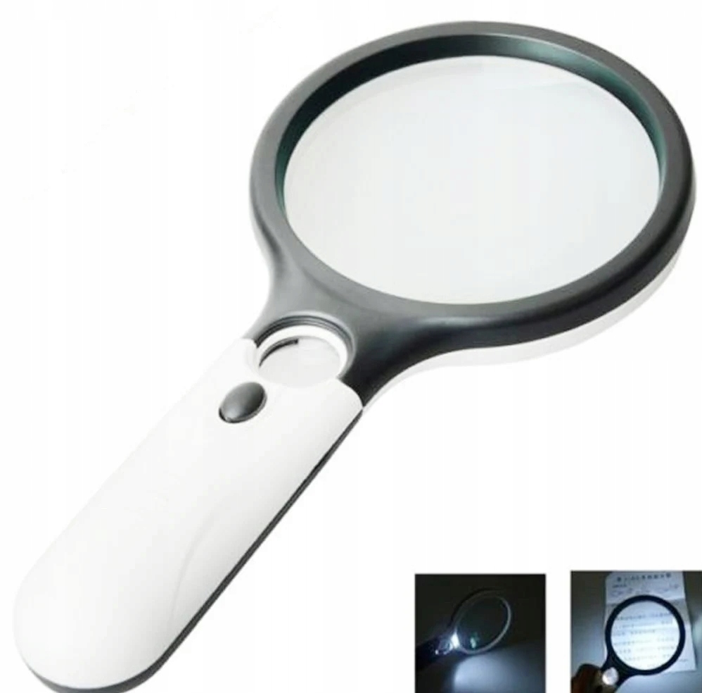 LUPA SZKŁO POWIĘKSZAJĄCE x 45 Z PODŚWIETLENIEM LED