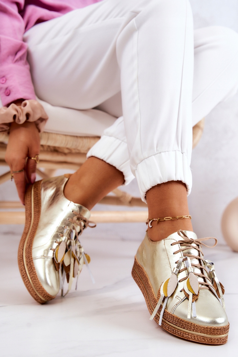 SKÓRZANE PÓŁBUTY MACIEJKA 04550-25 ZŁOTE 36 Rozmiar 36