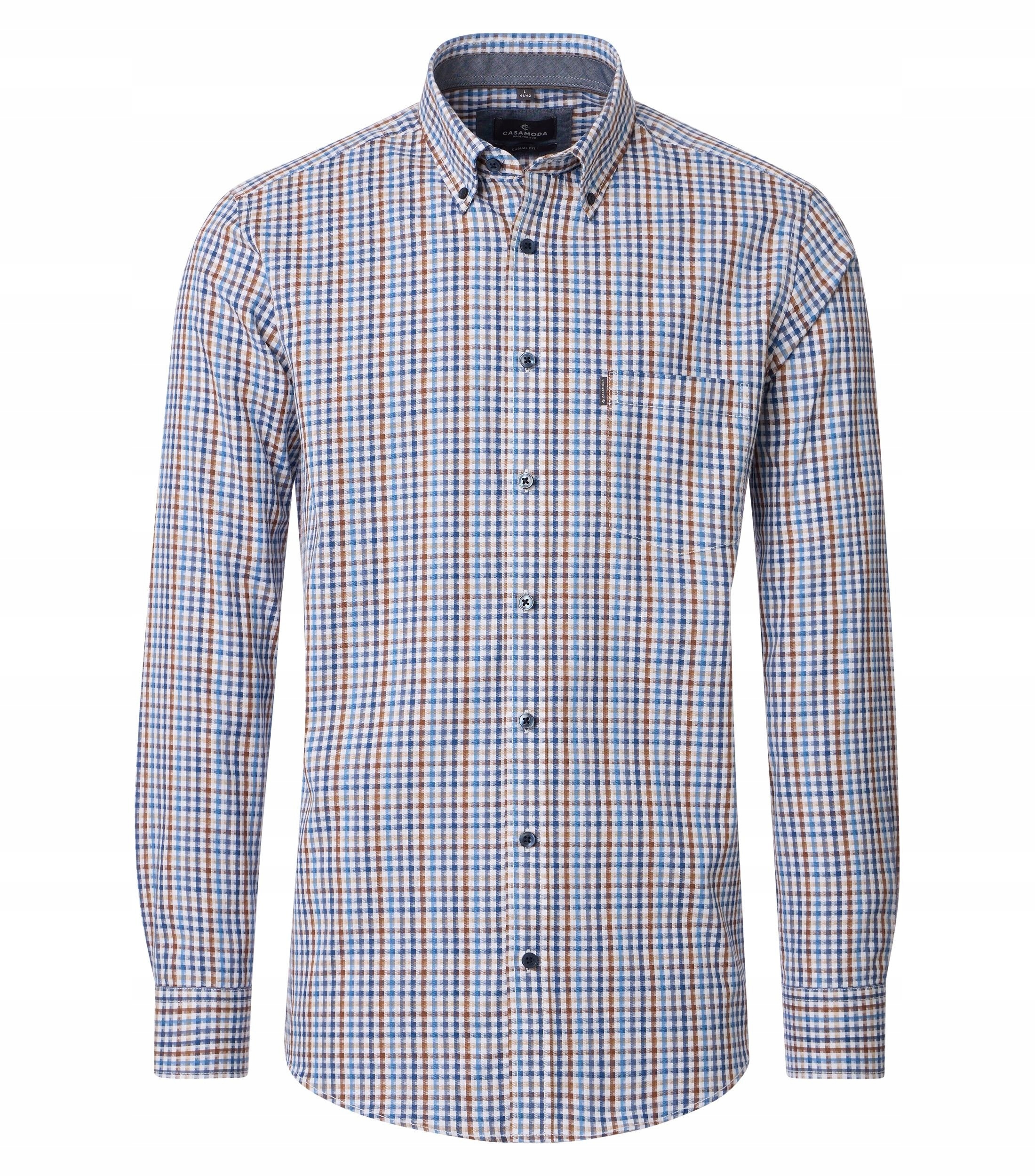 Redmond Velké Rozměry Ležérní Košile Modrá Dlouhý Rukáv 4XL 162 cm