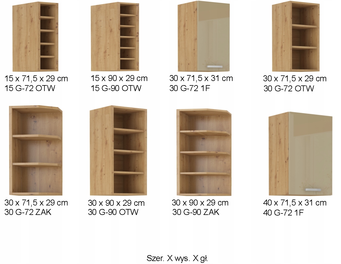 REGAŁ KUCHENNY AMBO 30 cm WISZĄCY HIT Głębokość mebla 29 cm