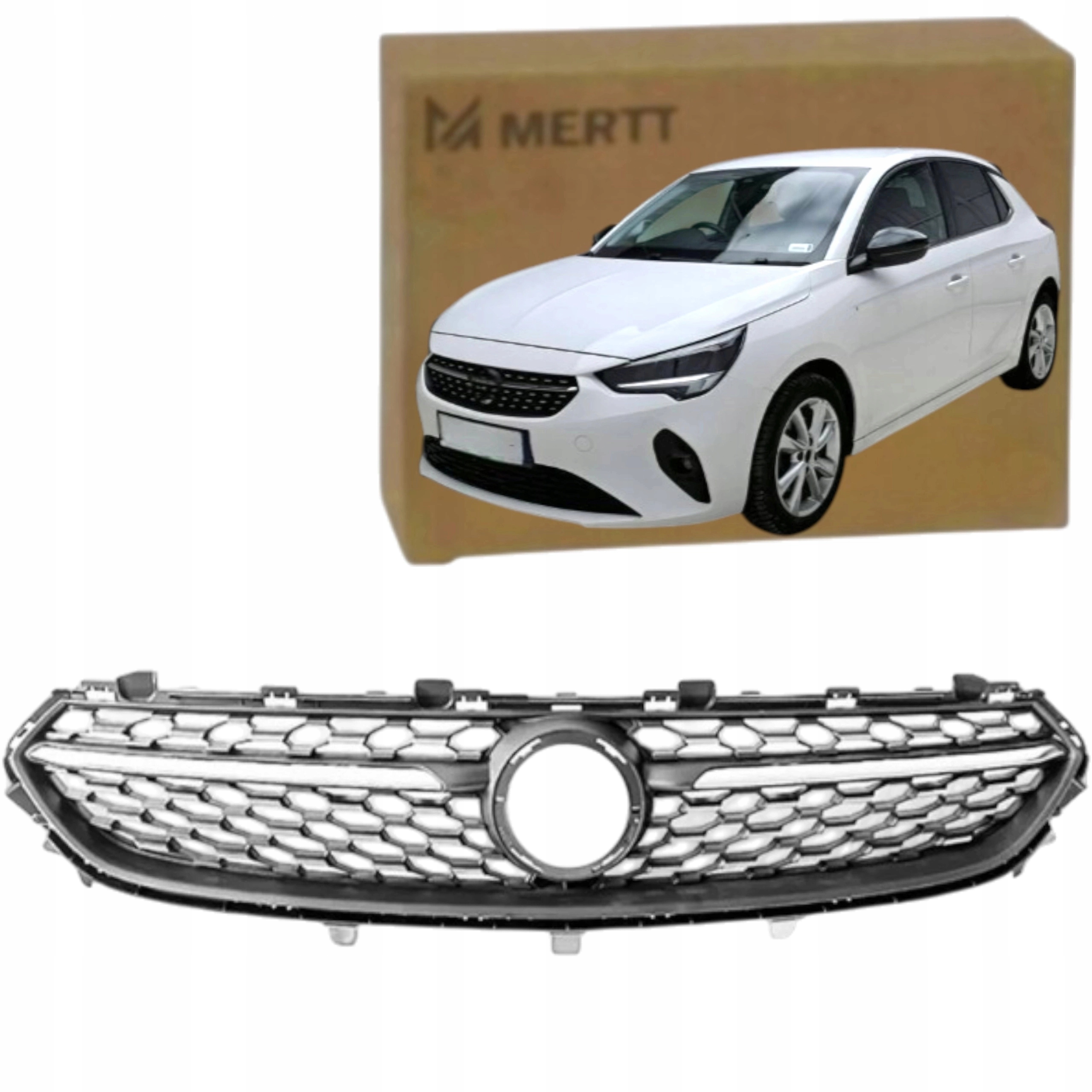 Grill Atrapa mřížka Přední S lištami chrom 9829474480 Opel Corsa F 2019-