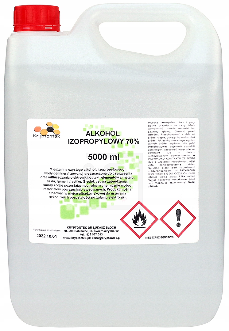 Isopropylalkohol Isopropanol Ipa 70% Pro Odmašťování Čištění 5 L