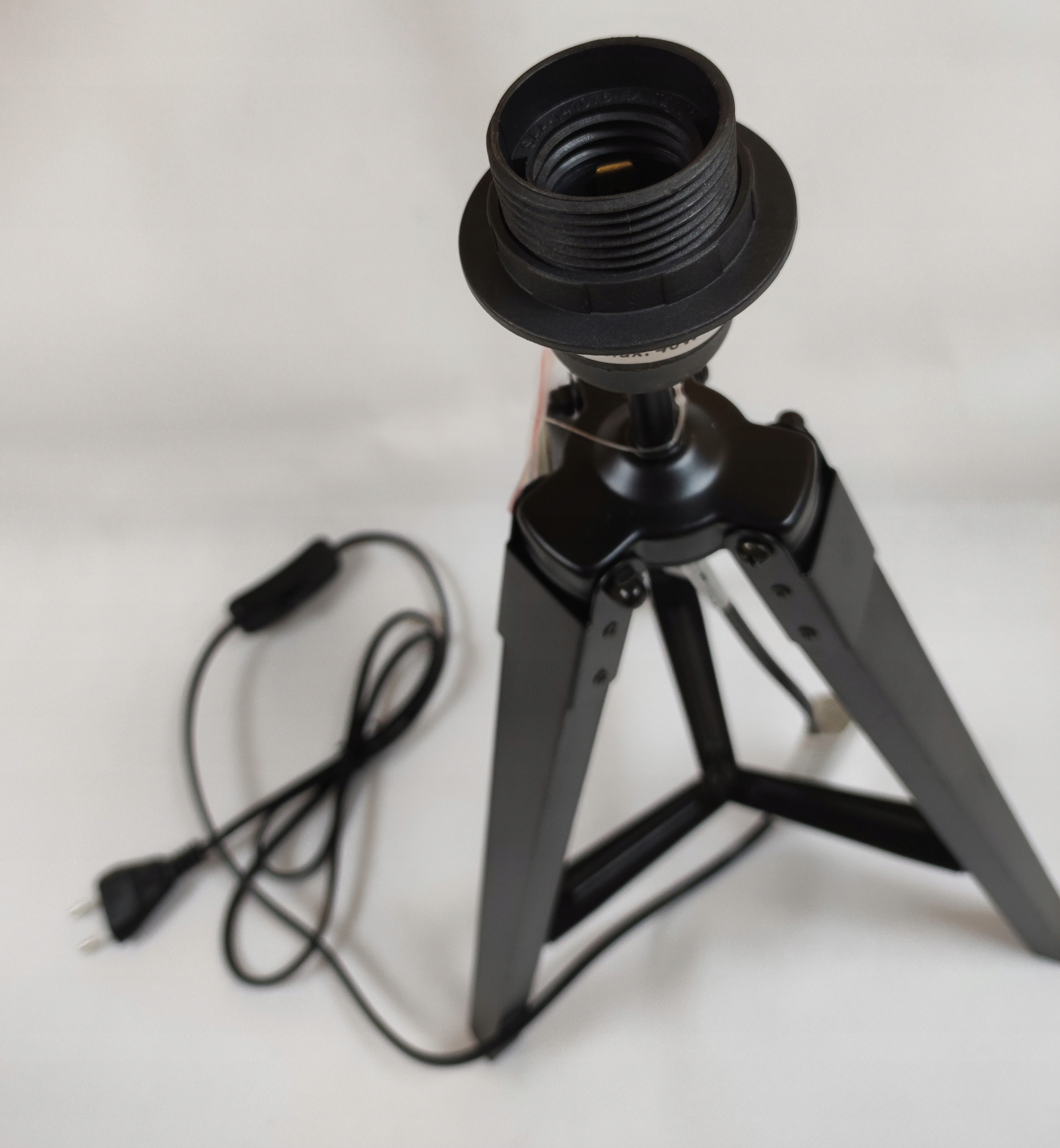 Lampa drewniana trójnóg statyw podstawa czarna Marka bez marki