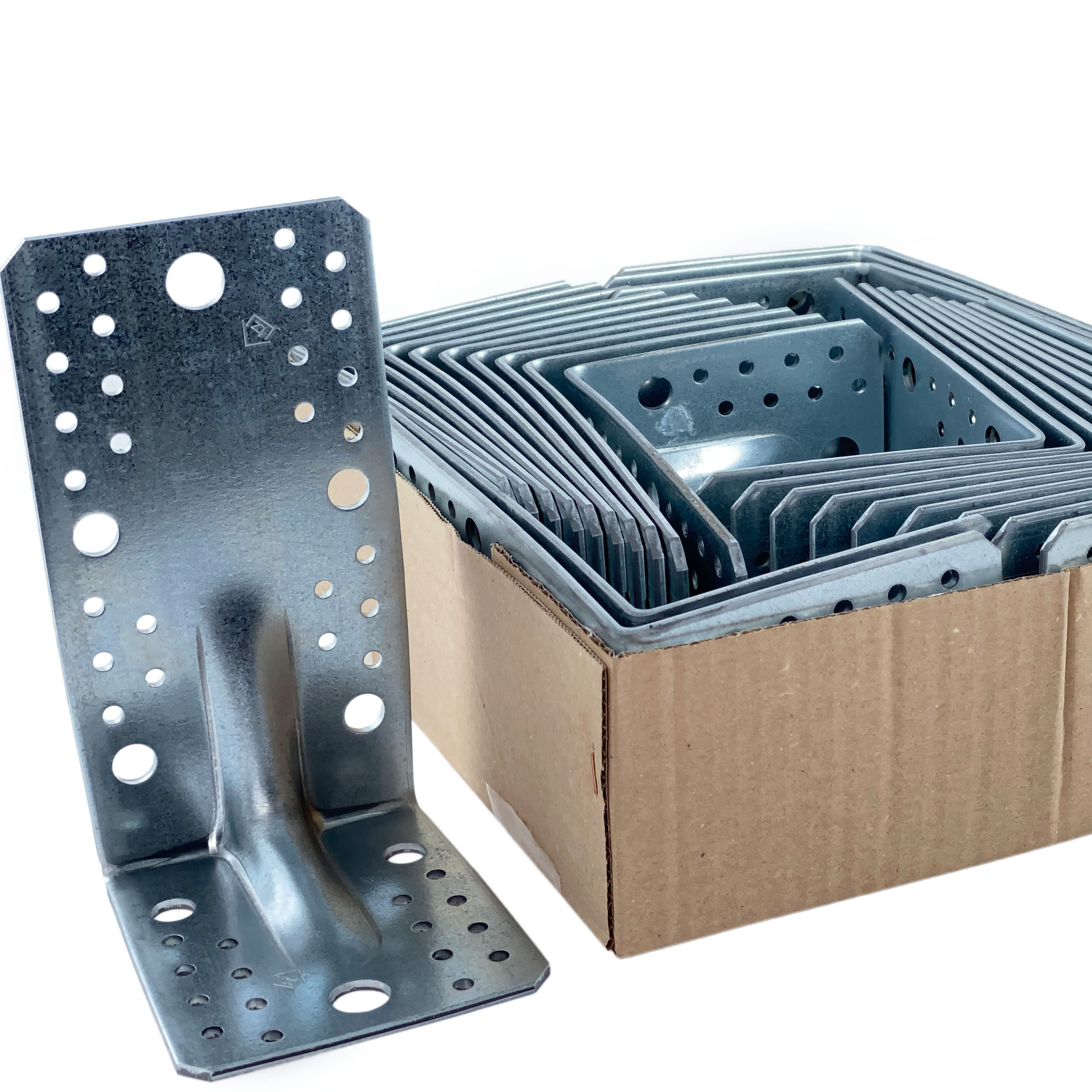 Tesársky uholník oceľový 172x105x90 x 3 mm 25 ks perforovaný zosilňovač KP6B