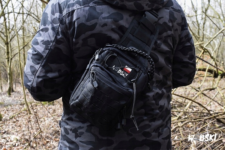 PLECAK Na Jedno Ramię CZARNY WOJSKOWY TORBA Waga 0.5 kg