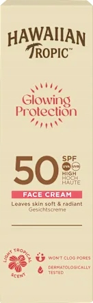 Hawaiian Tropic Glowing Protection ochranný krém na obličej 50 ml Spf 50