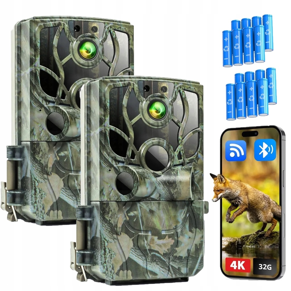 2 kusy Kamera Trail Ir 850nm Kamera Pro Lesní Rybolov Full Hd 48Mpx