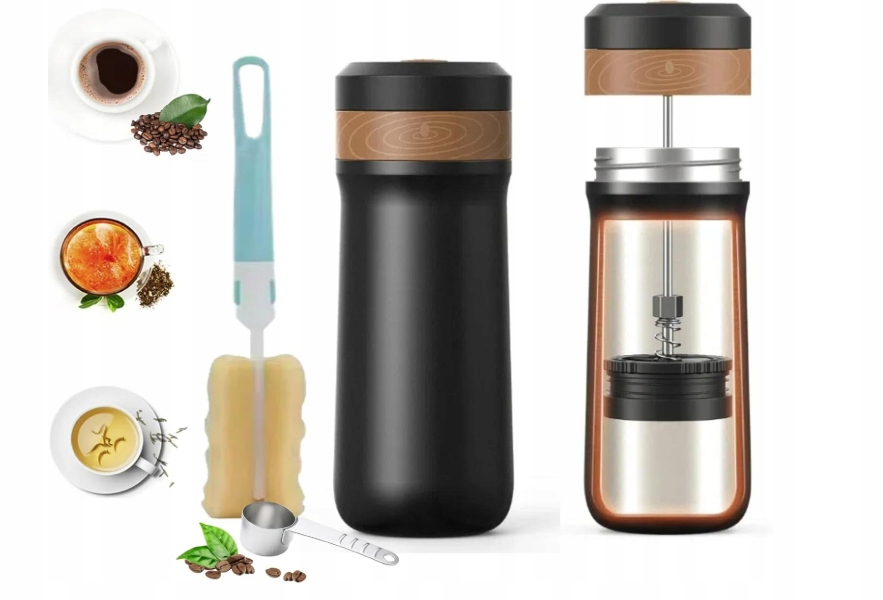 Kubek Termiczny Z Zaparzaczem 320ML Icafilas French Press Stal Nierdzewna