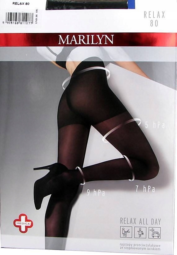 

Marilyn Rajstopy Relax 80 Przeciwżylakowe Nero r.3
