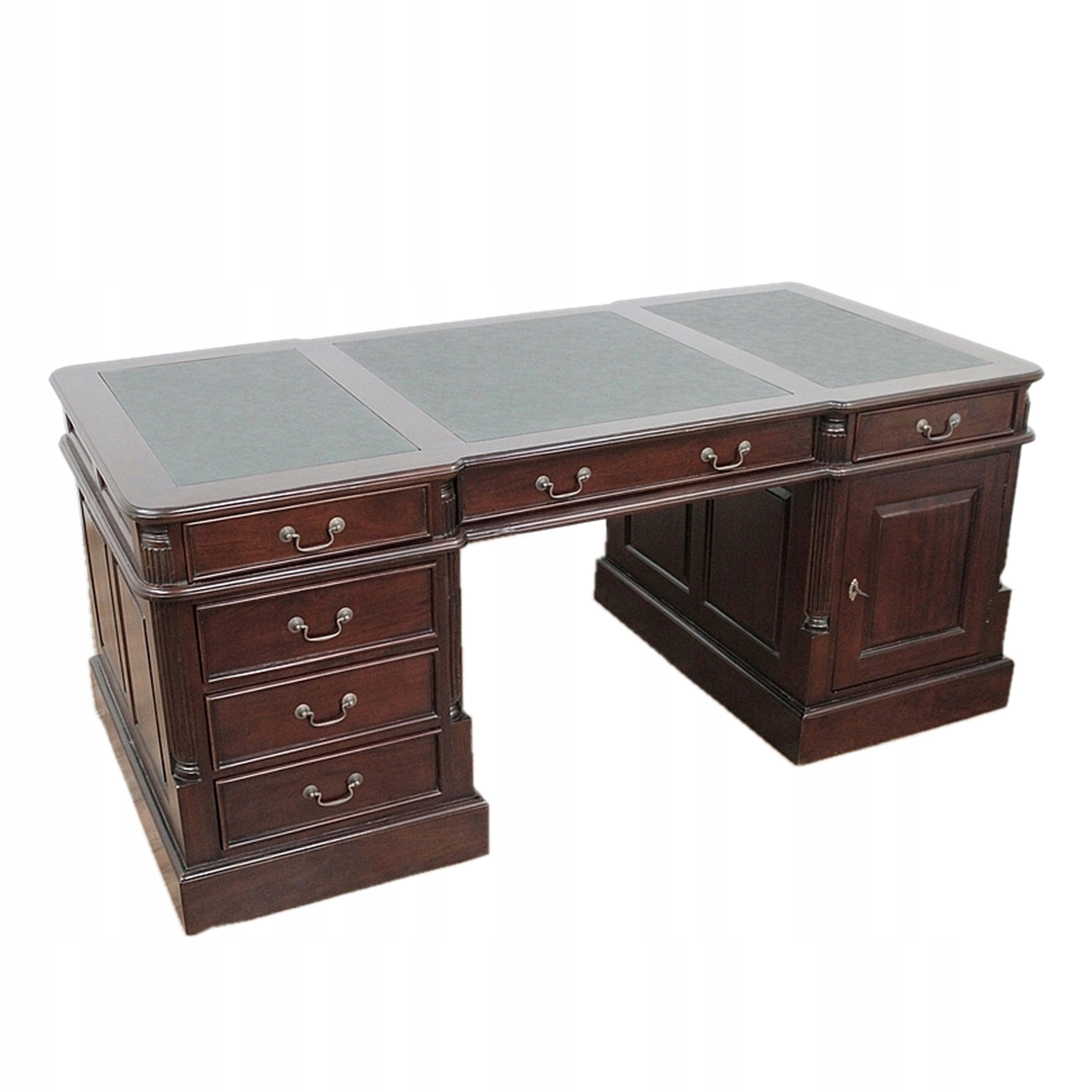 BIURKO DREWNIANE RZEŹBIONE KLASTYCZNE STYLOWE DO GABINETU 117068 MAHOŃ