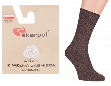 

Skarpety z Wełny Jagnięcej 42-44 Skarpol Brązowe