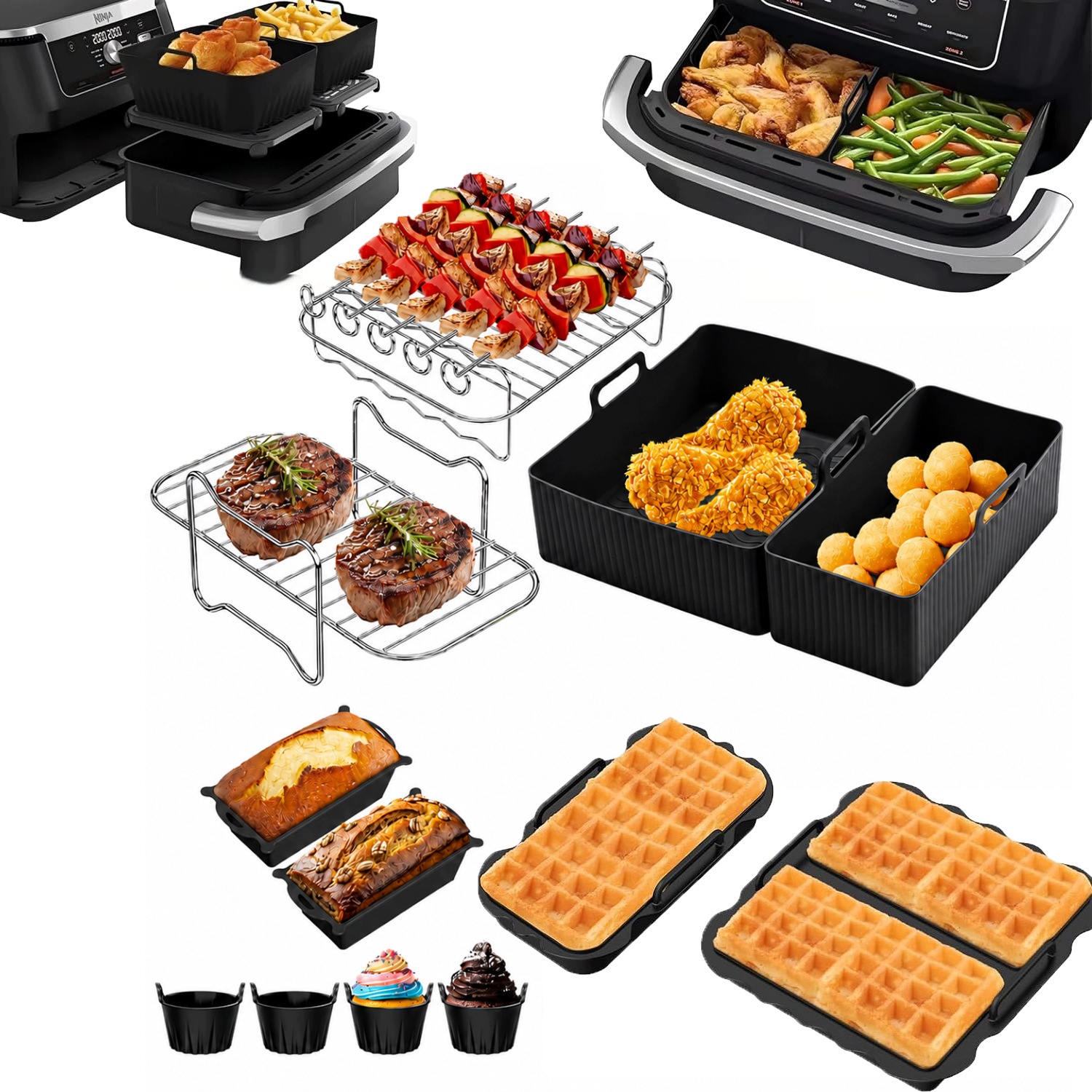 Zestaw Akcesoria Do Airfryer Frytkownicy Philips Dual Basket 3000/5000, 17x
