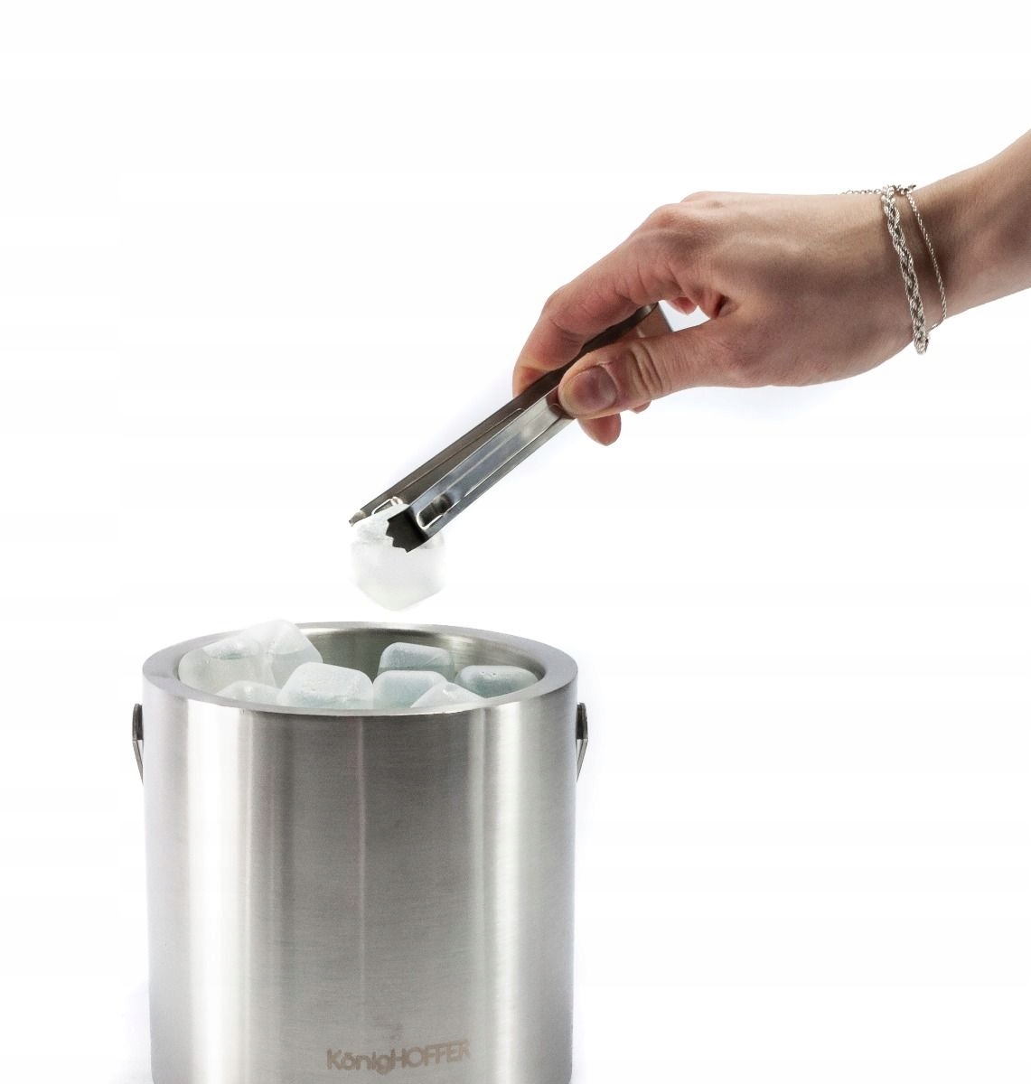 Wiaderko Termos do lodu LUGO 1,3L + szczypce Waga produktu z opakowaniem jednostkowym 1 kg