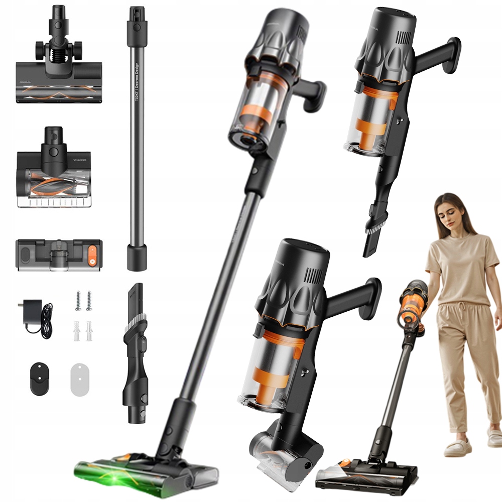 Mocny Bezprzewodowy Pionowy Odkurzacz Led Domu 450W 45000PA Deerma T30W Xt