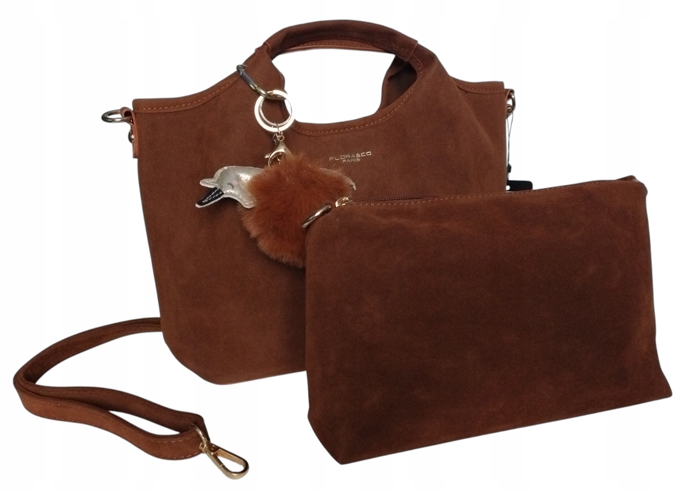 Dámská kabelka Flora&Co, Kabelka přes rameno, Eko Semiš Camel