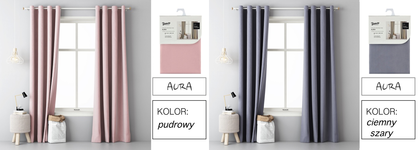 MATOWE ZASŁONY GOTOWE 140x250 NA PRZELOTKACH KÓŁKA Kolor odcienie niebieskiego