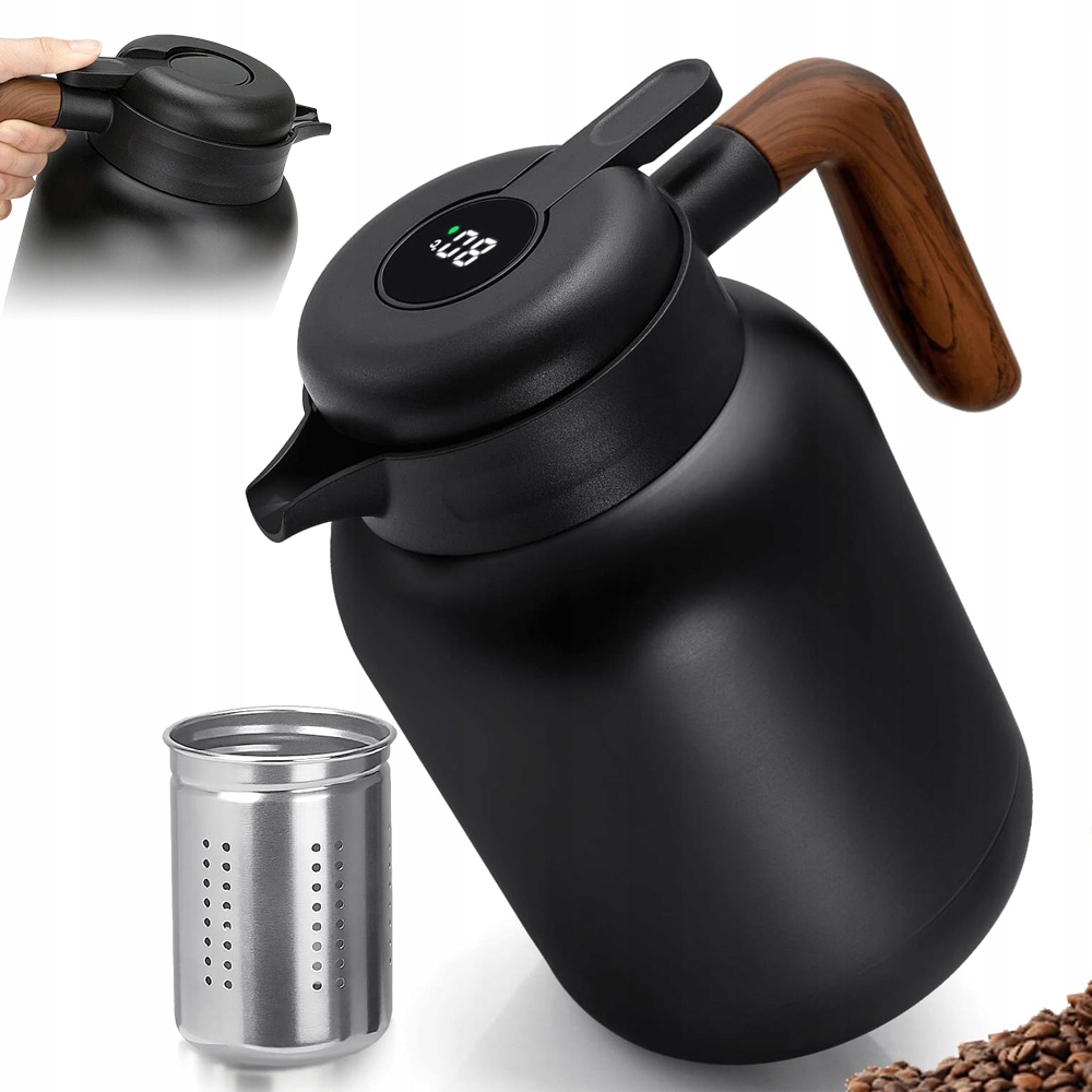 Termohrnek Smart 1500ML Nerezová Ocel Silikonové Těsnění Černé