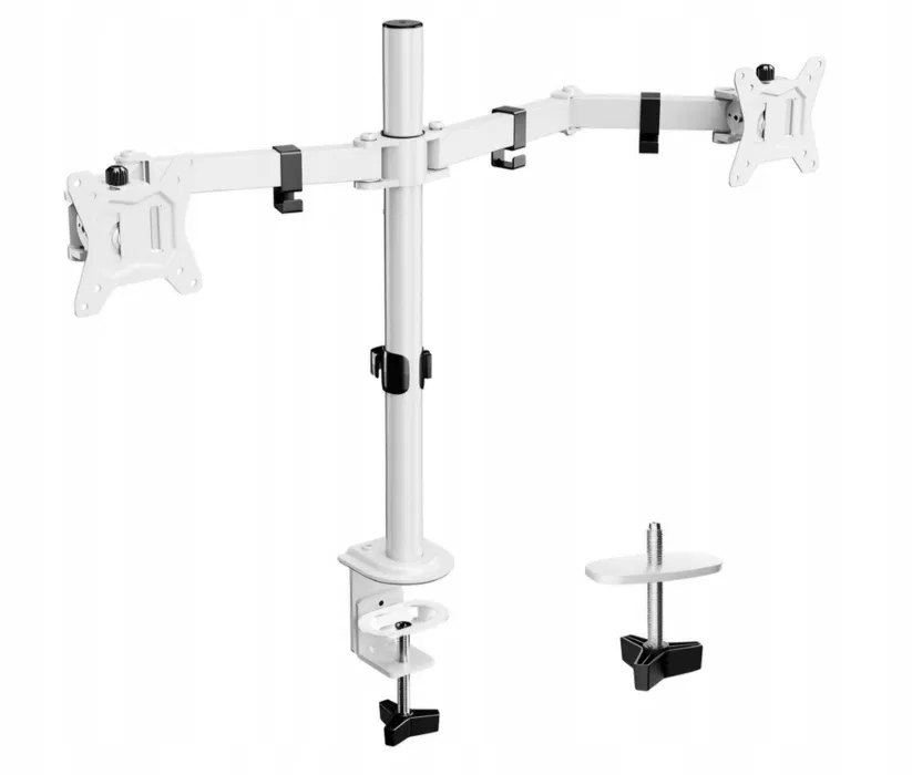 Uchwyt Do 2 Monitorów 13-32" Biały Premium