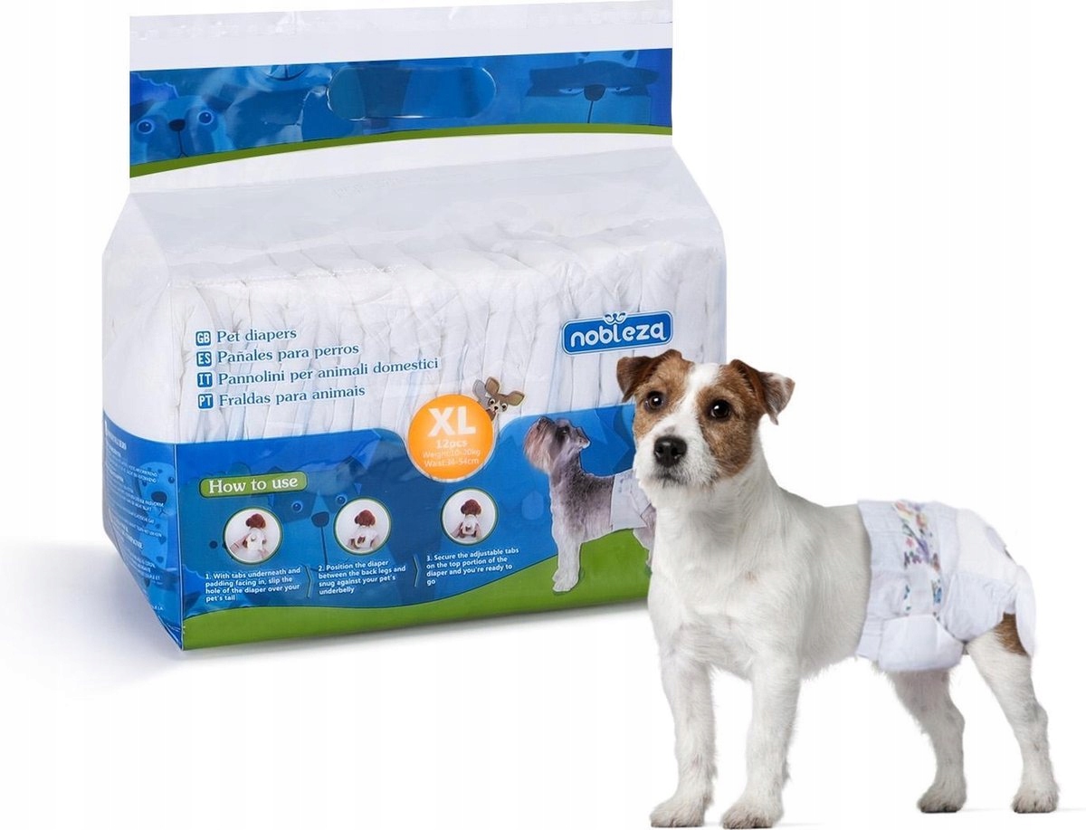 

Pieluchy Pampersy Dla Suczki Psa XL 10-20 kg 12szt