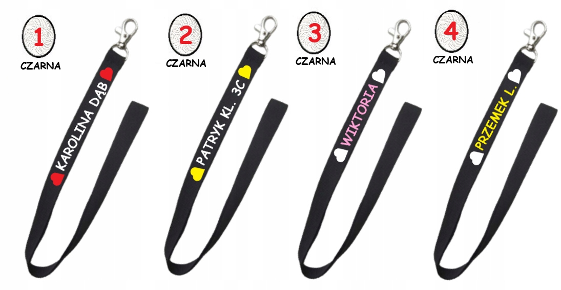 Smycz na klucze i pendrive'a z imieniem z serduszkami EAN (GTIN) 5413247070036