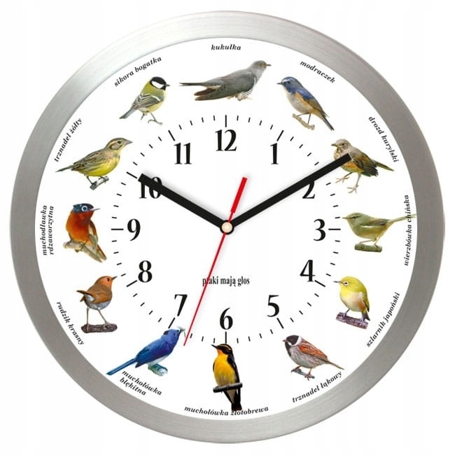 

Efektowny Zegar Z Głosami Ptaków Kurantami AS002SP