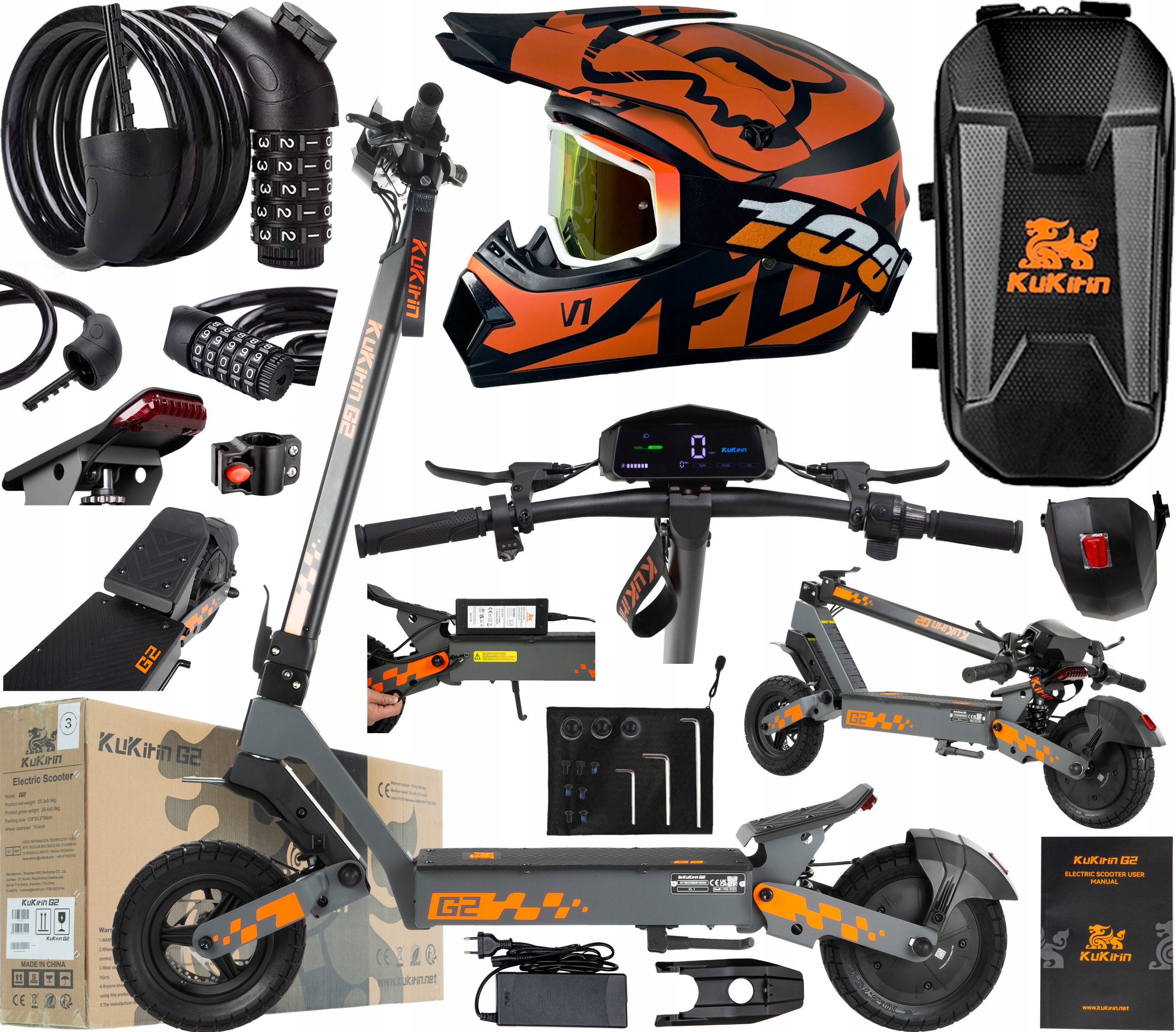 2026 KuKirin G2 elektrická vozidla 800W 45KM/H 48V 15Ah 55KM 10" +Dárek