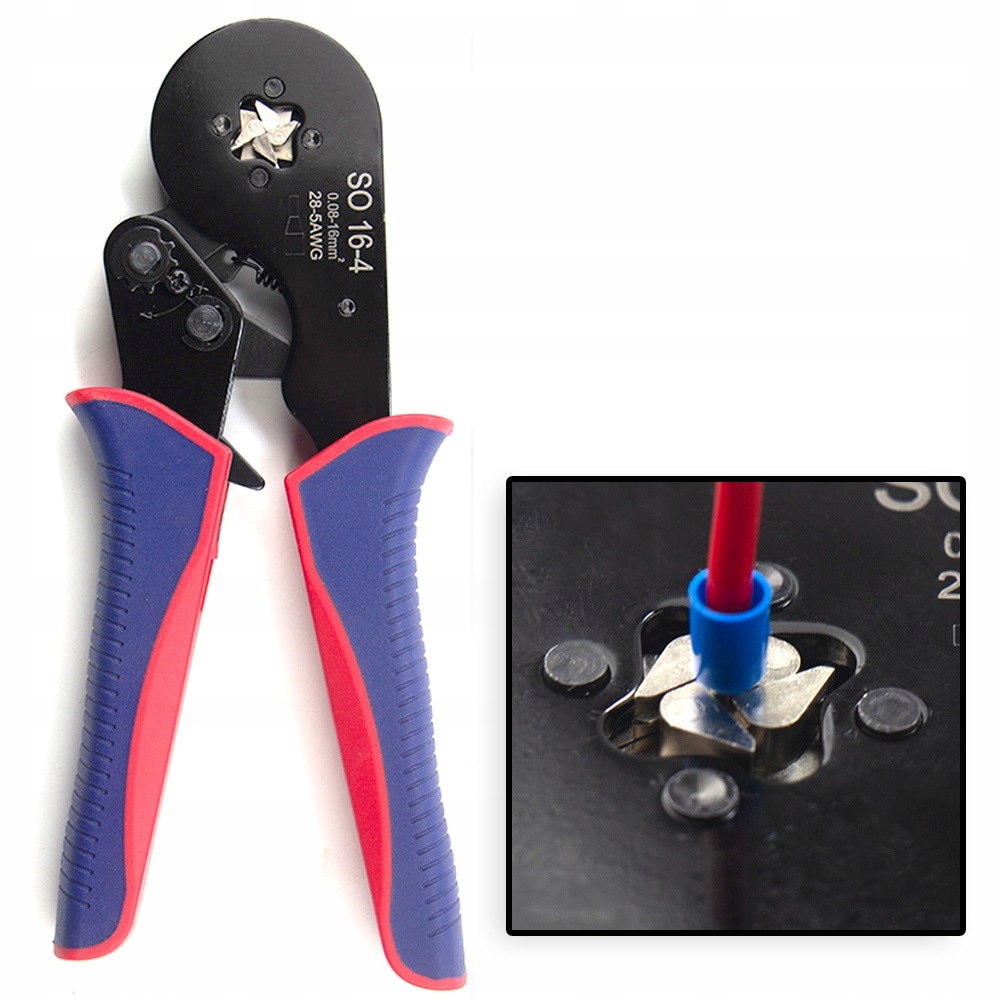 Zaciskarka Praska do Tulejek Kabli Konektorów Przewodów 0,08 mm2 - 16 mm2 Stan opakowania oryginalne