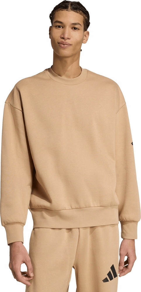 Pánská Mikina Adidas Essentials Loose Fit 3 Bar Logo Béžová JX5668 velikost S