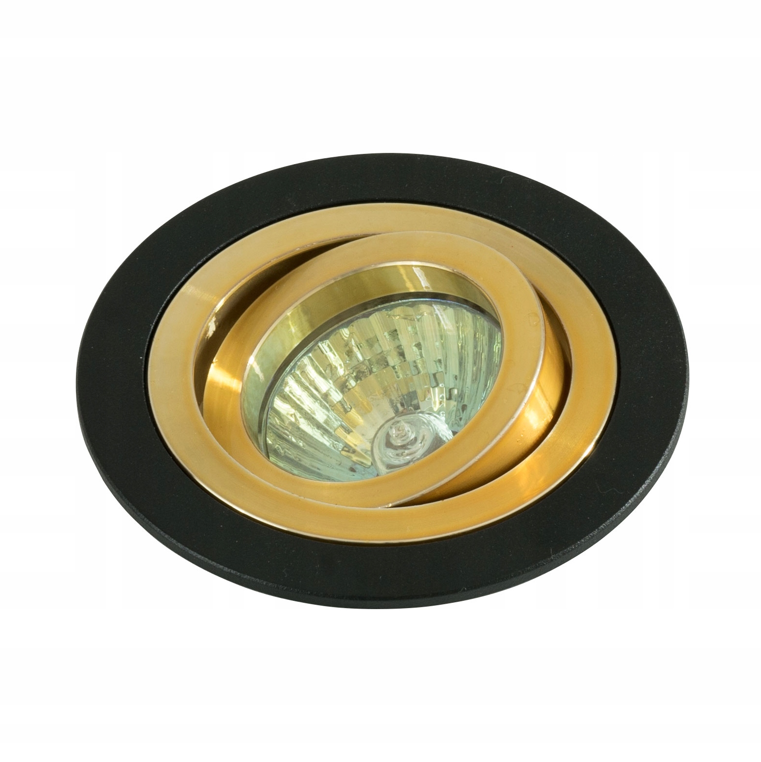 

Oprawa Okrągła MR16 GU10 Ruchoma Czarna Złota