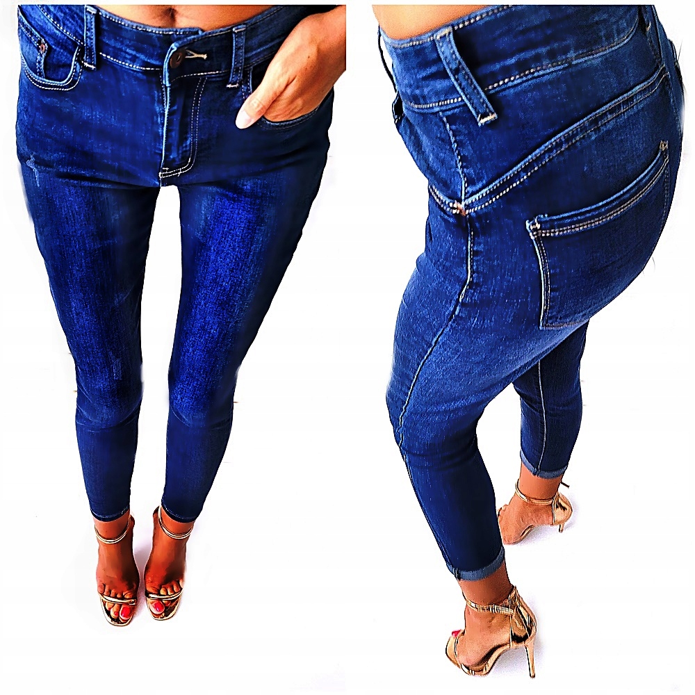 

Jeansy Damskie Spodnie Wysoki Stan Plus Size 38-48