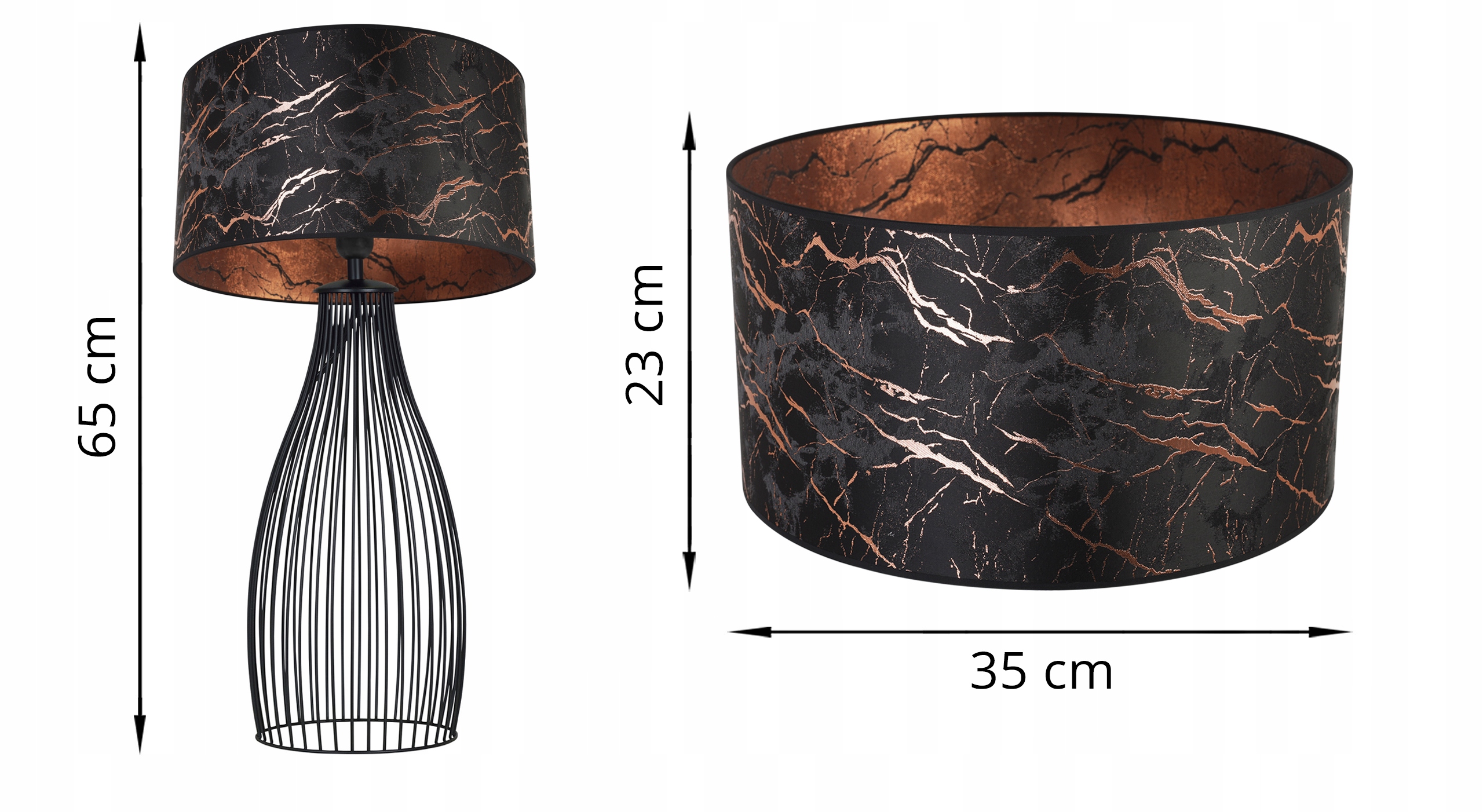 LAMPA NOCNA TUBA ABAŻUR WZÓR 35 CM Модерен стил