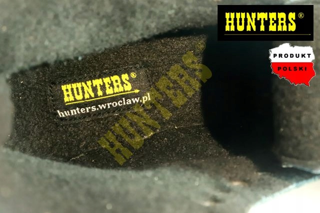 GLANY HUNTERS STEEL-NOSE 10-oczek WYSOKIE SKÓRA 42 Kolor podeszwy czarny