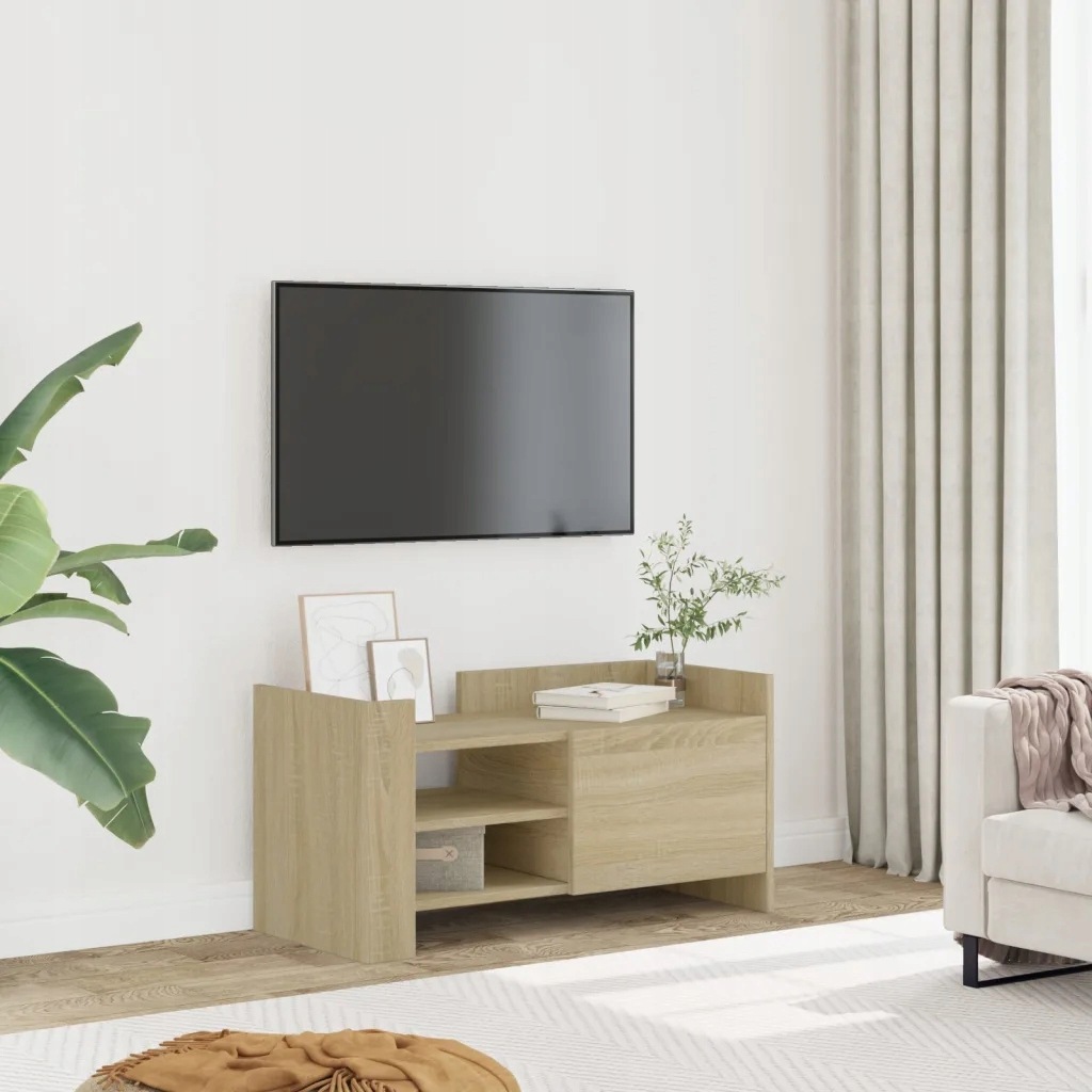 vidaXL Szafka pod Tv, dąb sonoma, 80x35x40 cm, materiał drewnopochodny