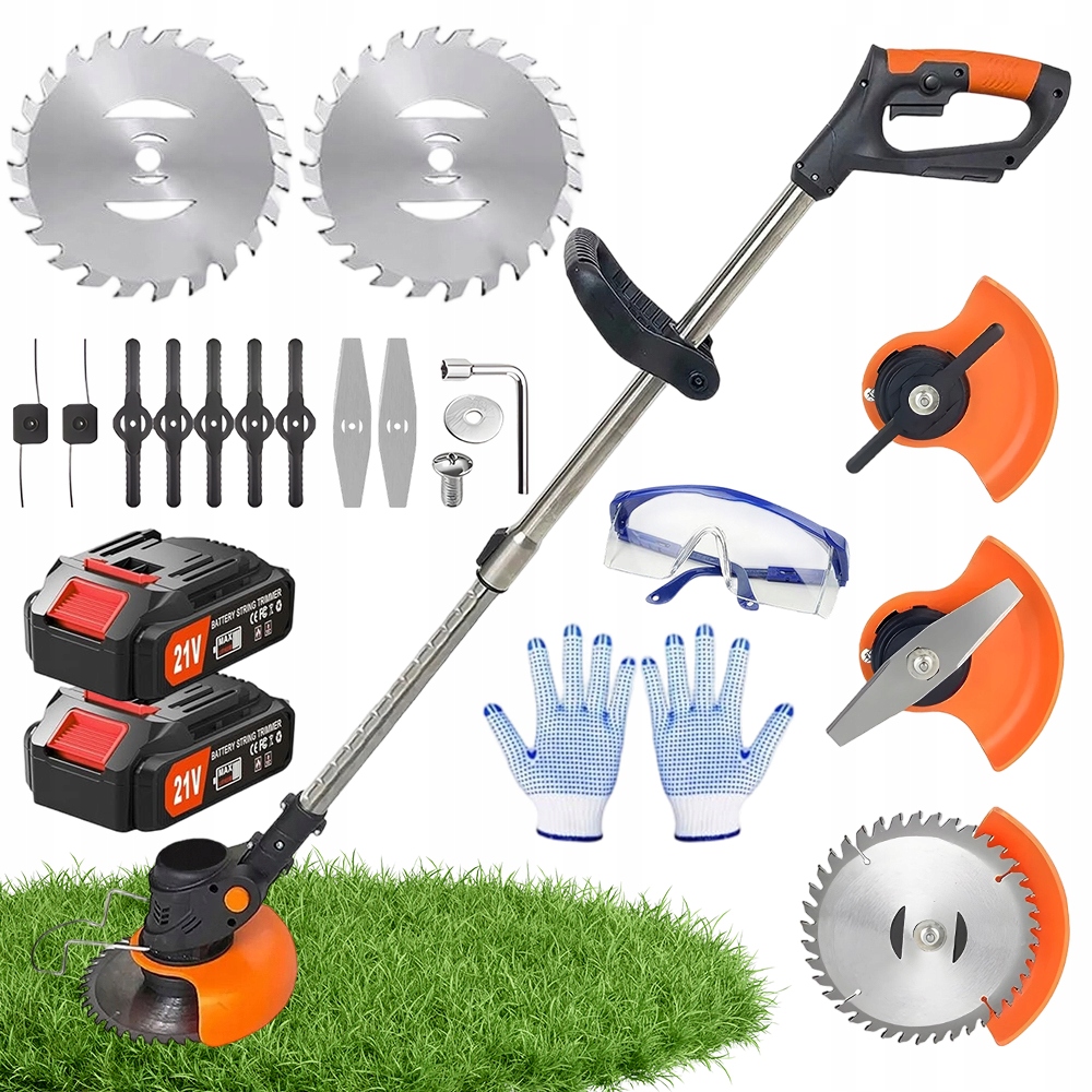 Akumulátorová Sekačka Na Trávu Trávy Bezkartáčová Zahradní 2AKU 21V Sada