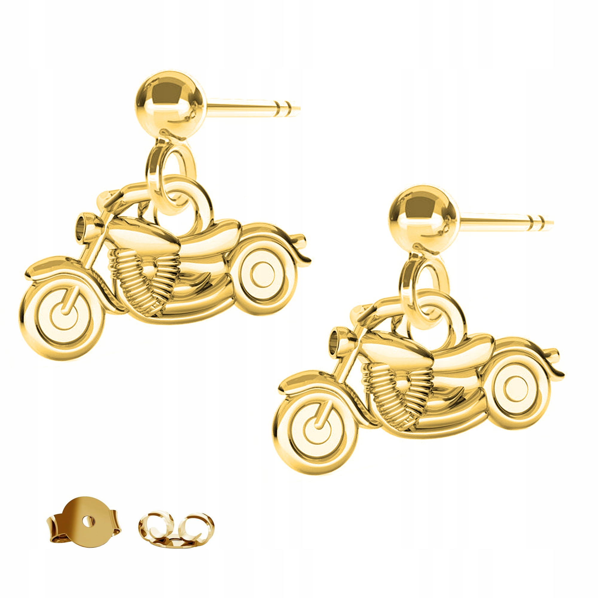 Náušnice zlaté Motocykl 925