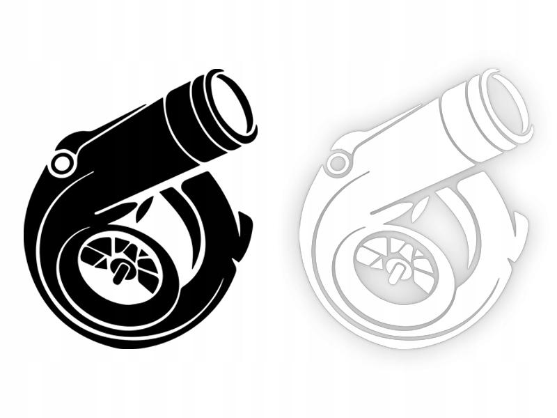 TURBO - Naklejka na samochód na auto KOLOR