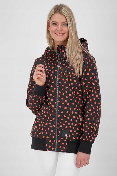 A Černá Bunda S Kapucí S Oranžovými Puntíky Xs 6FA