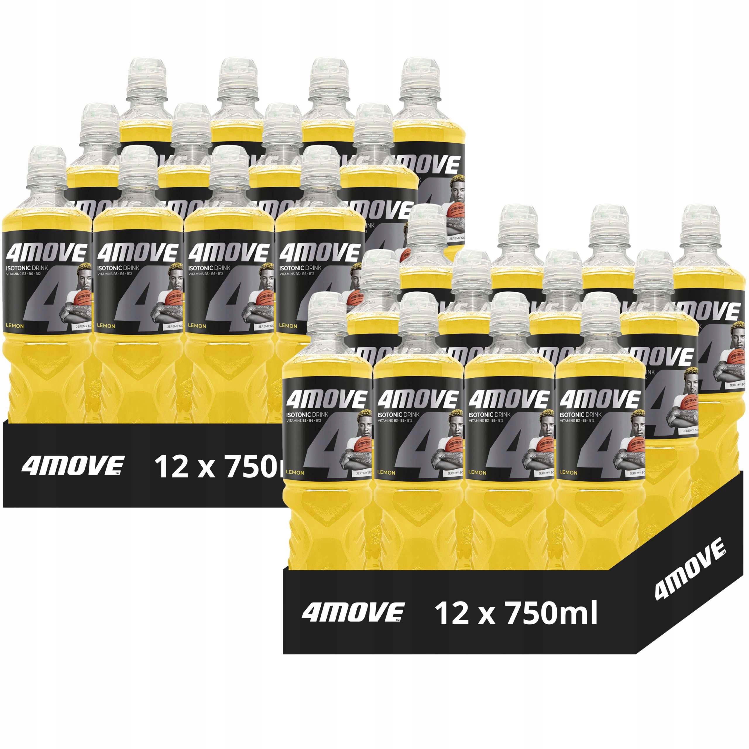 4Move Isotonický neperlivý nápoj s citronovou příchutí, 750 ml x 24 kusů