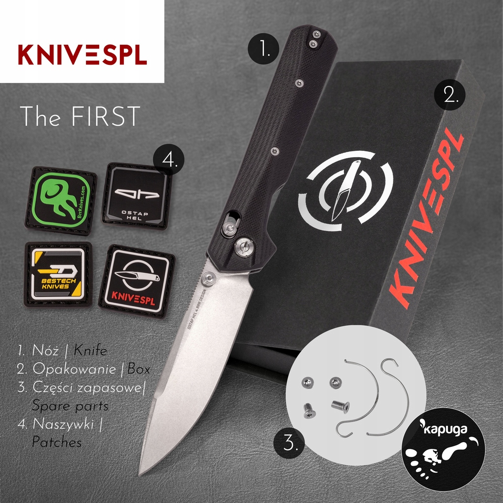 Nůž Skládací Knivespl The First 14C28N Black G10 Crossbar Lock Thumb Stud