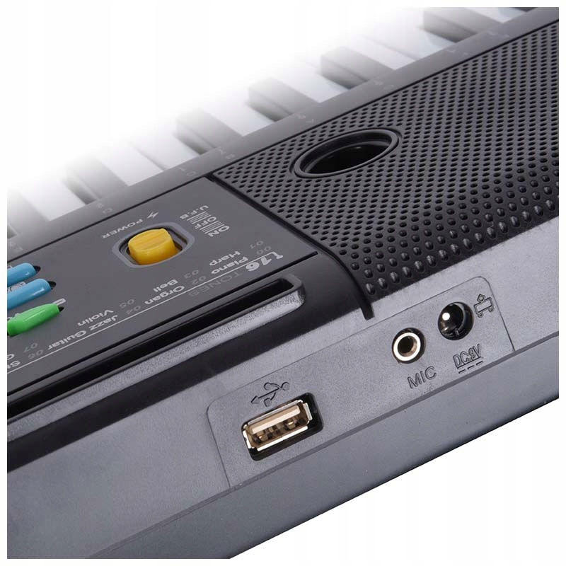 KEYBOARD ORGANY PIANINO DO NAUKI 61 KLAWISZY DLA DZIECI + MIKROFON + STATYW Model Mq-605