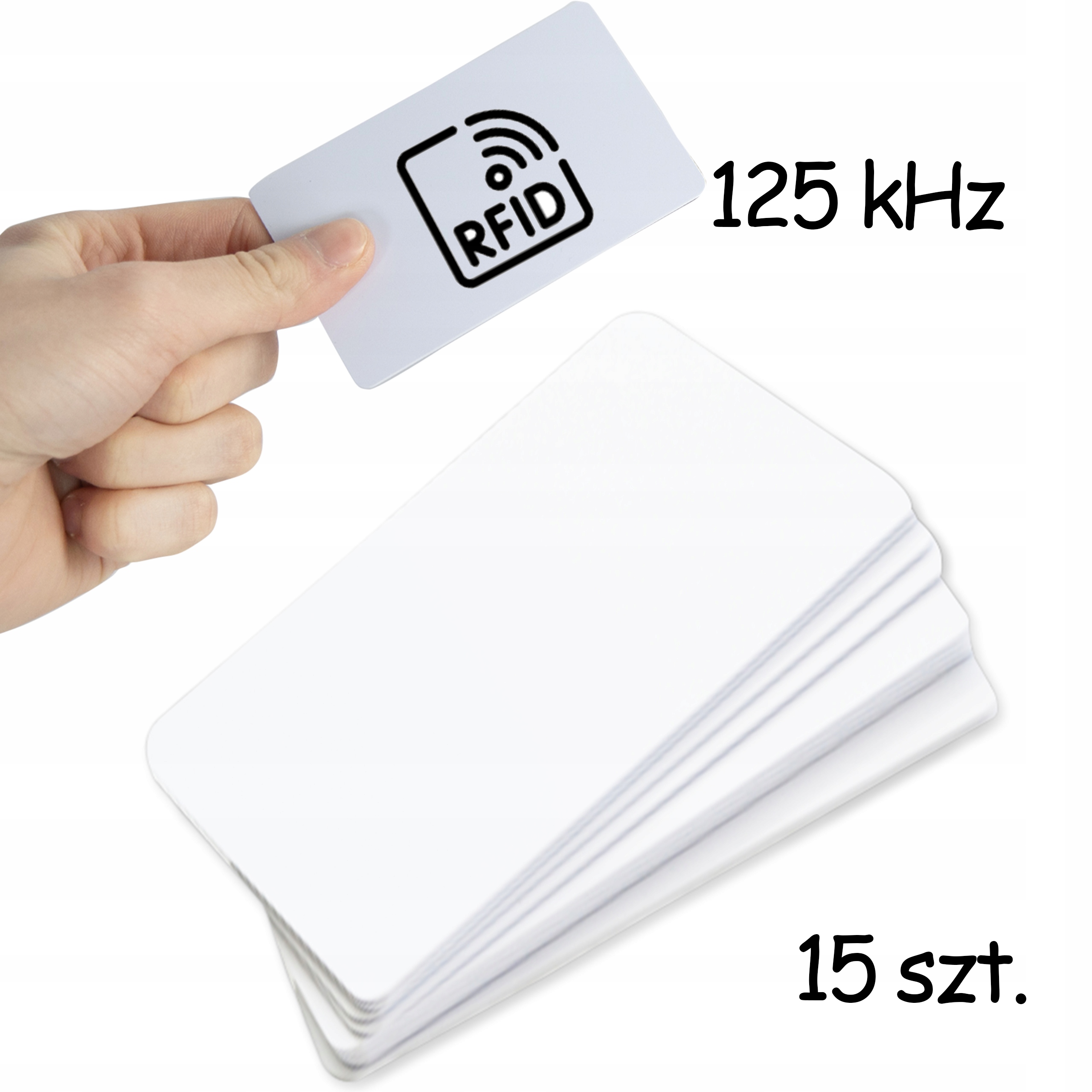 15 Kusů Kódovaných Rfid Karet Unique 125 KHz Bílá Sada