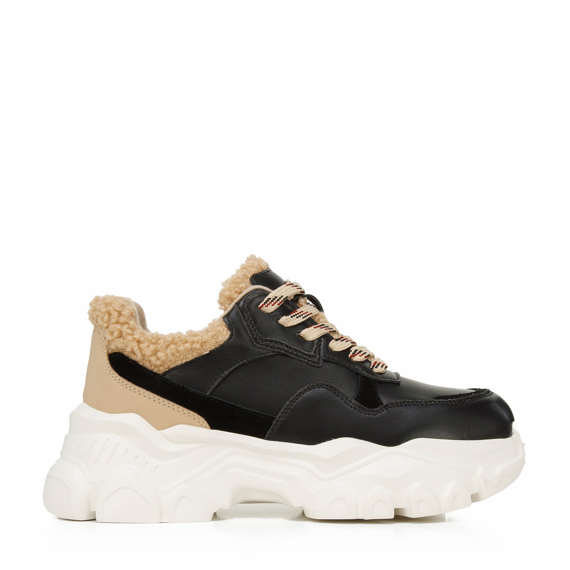 Wittchen damskie sneakersy z futerkiem czarne
