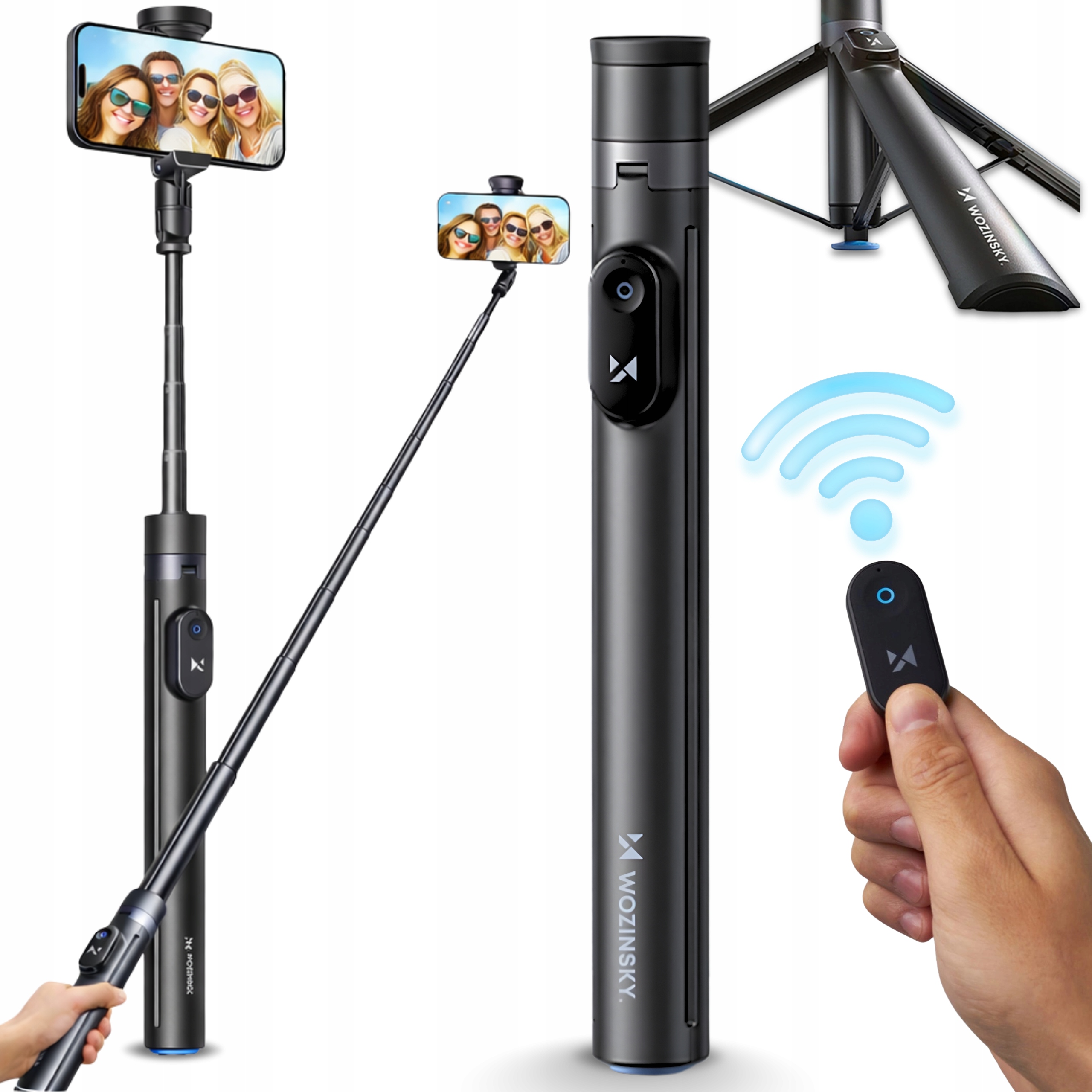 Selfie Stick Statyw Bluetooth Vlog Tiktok Reels Tripod Do Telefonu Pro 1,7m
