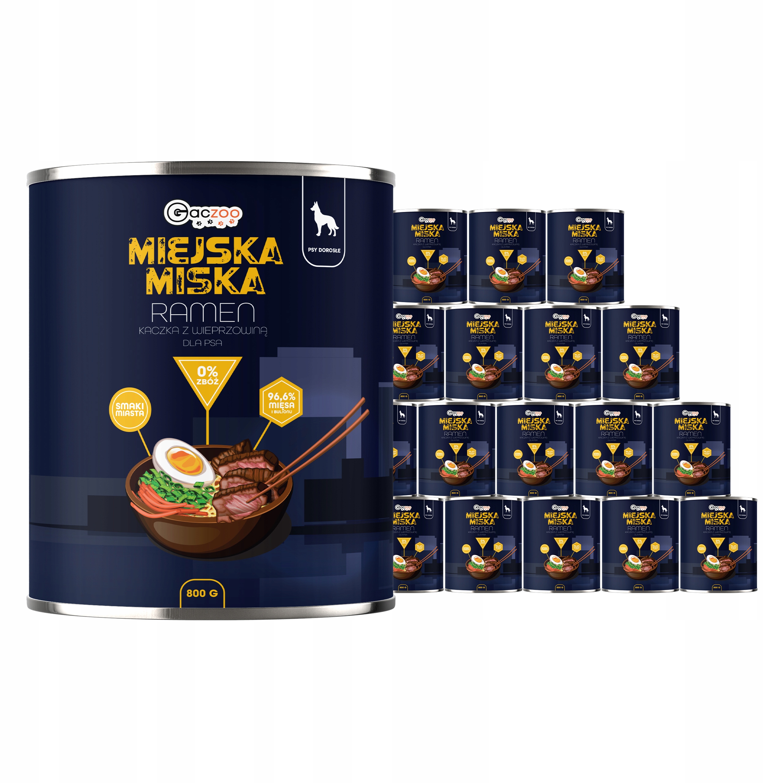 Levně Krmivo pro psa Městská miska Gaczoo Ramen 18 x 800 g